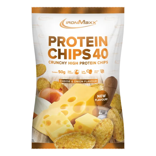 IronMaxx Protein Chips 40 50g Cheese & Onion