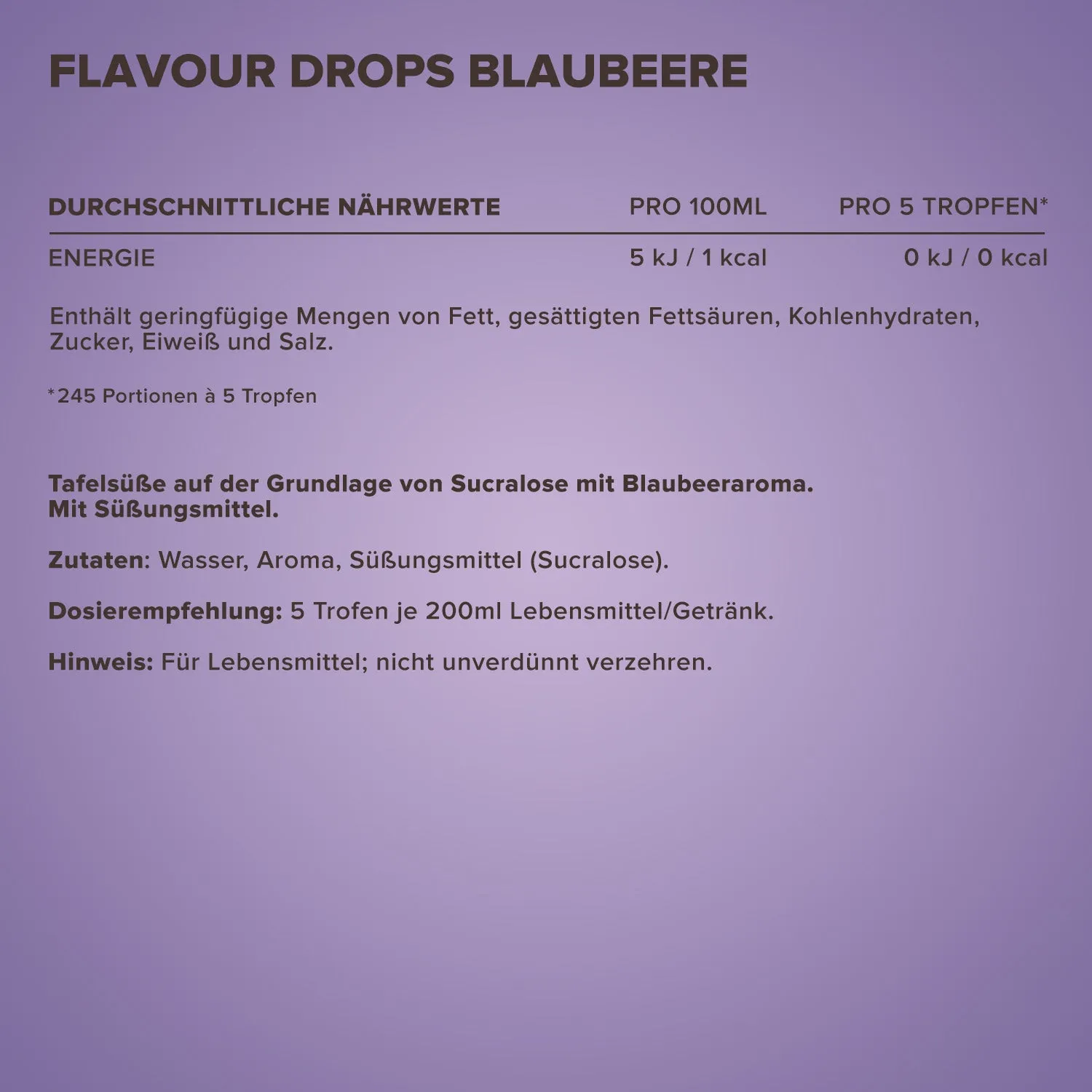 IronMaxx Flavour Drops 50ml Blaubeere ohne Zucker
