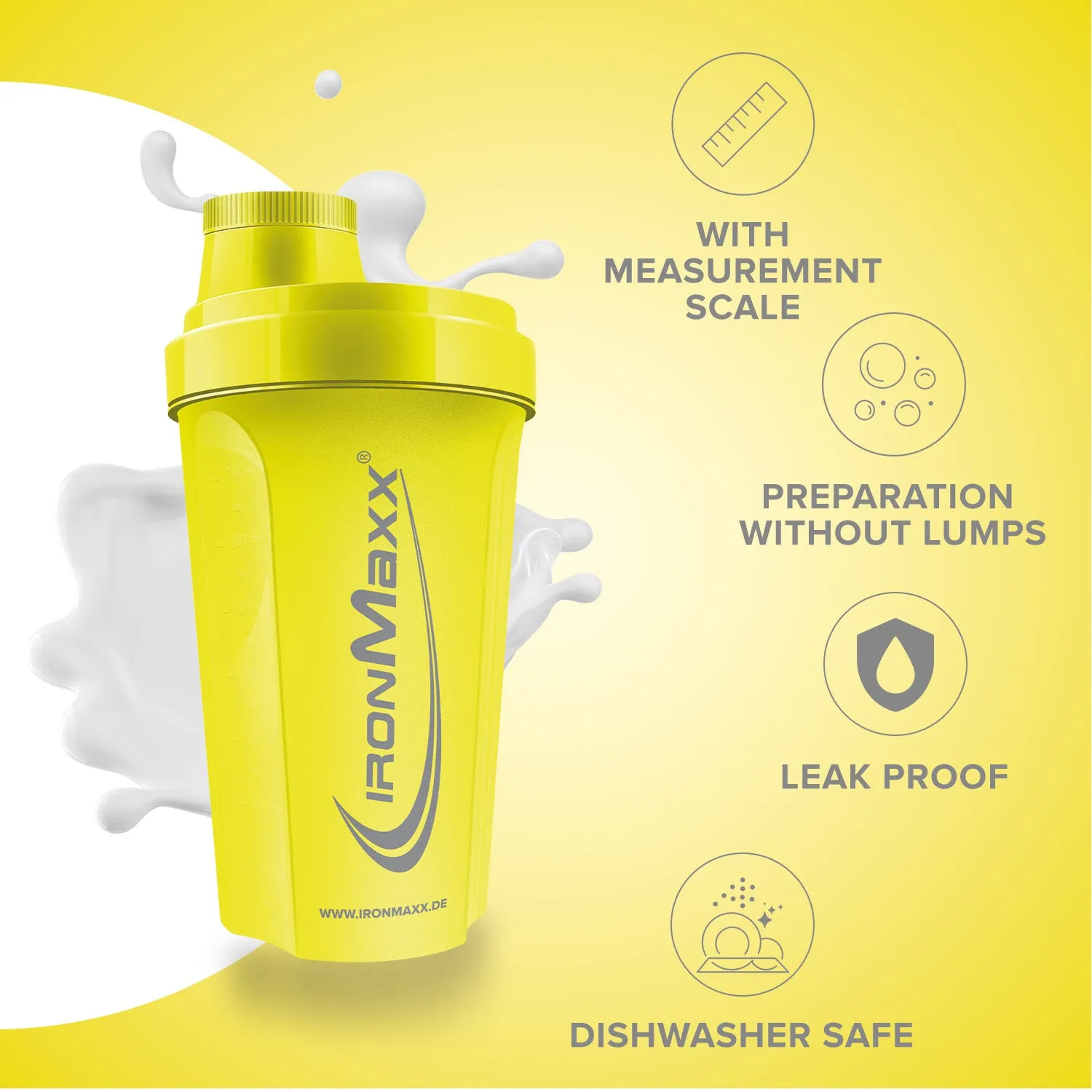 IronMaxx Shaker 700 ml Killer Yellow Proteinshaker