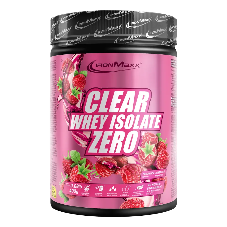 IronMaxx Clear Whey Isolate Zero Proteinpulver Himbeere 400g zuckerfrei
