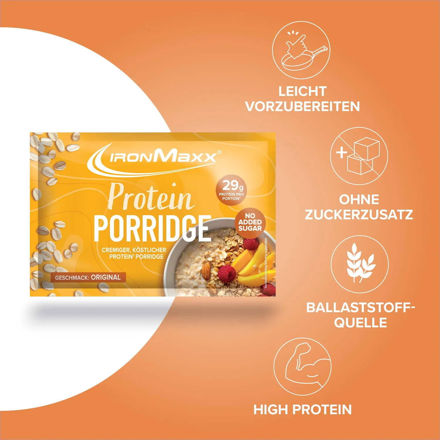 IronMaxx Protein Breakfast Porridge 10x60g Sachets