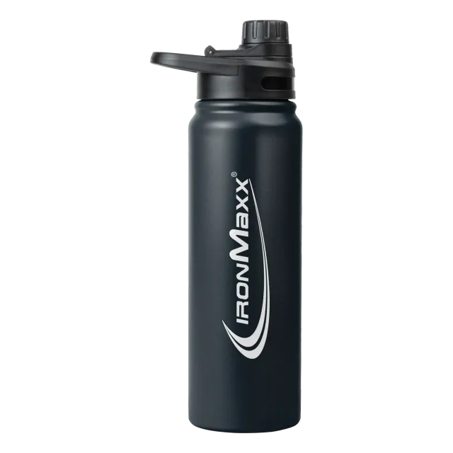 IronMaxx Hot & Cold Bottle Trinkflasche 800ml Deep Black