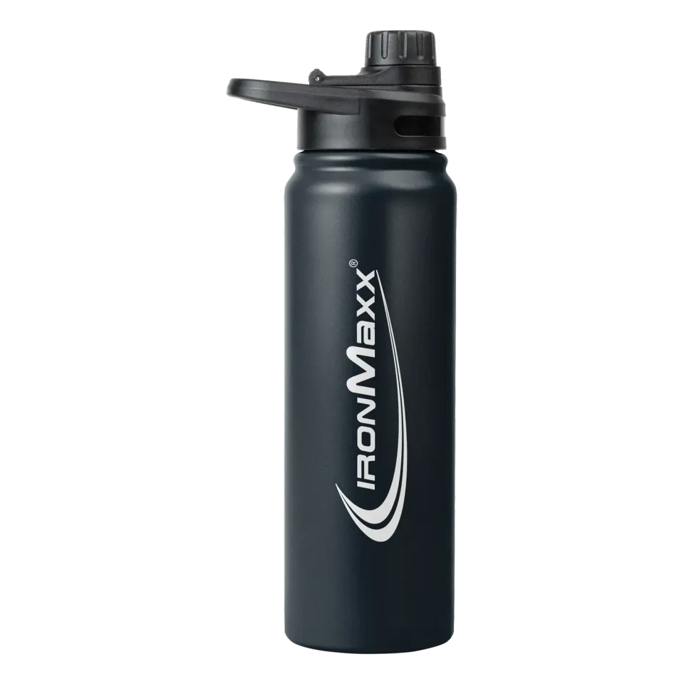 IronMaxx Hot & Cold Bottle Trinkflasche 800ml Deep Black