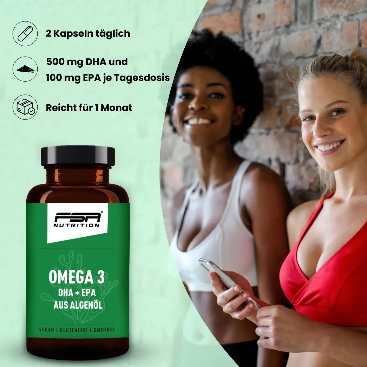 FSA Nutrition Omega 3 Algenöl DHA EPA Kapseln vegan