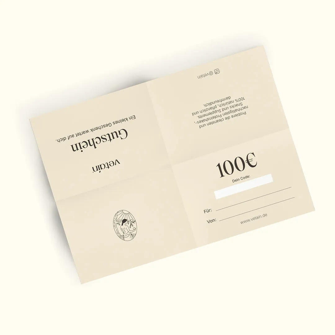 Vetain Gutscheinkarte Geschenkkarte flexibel einlösbar