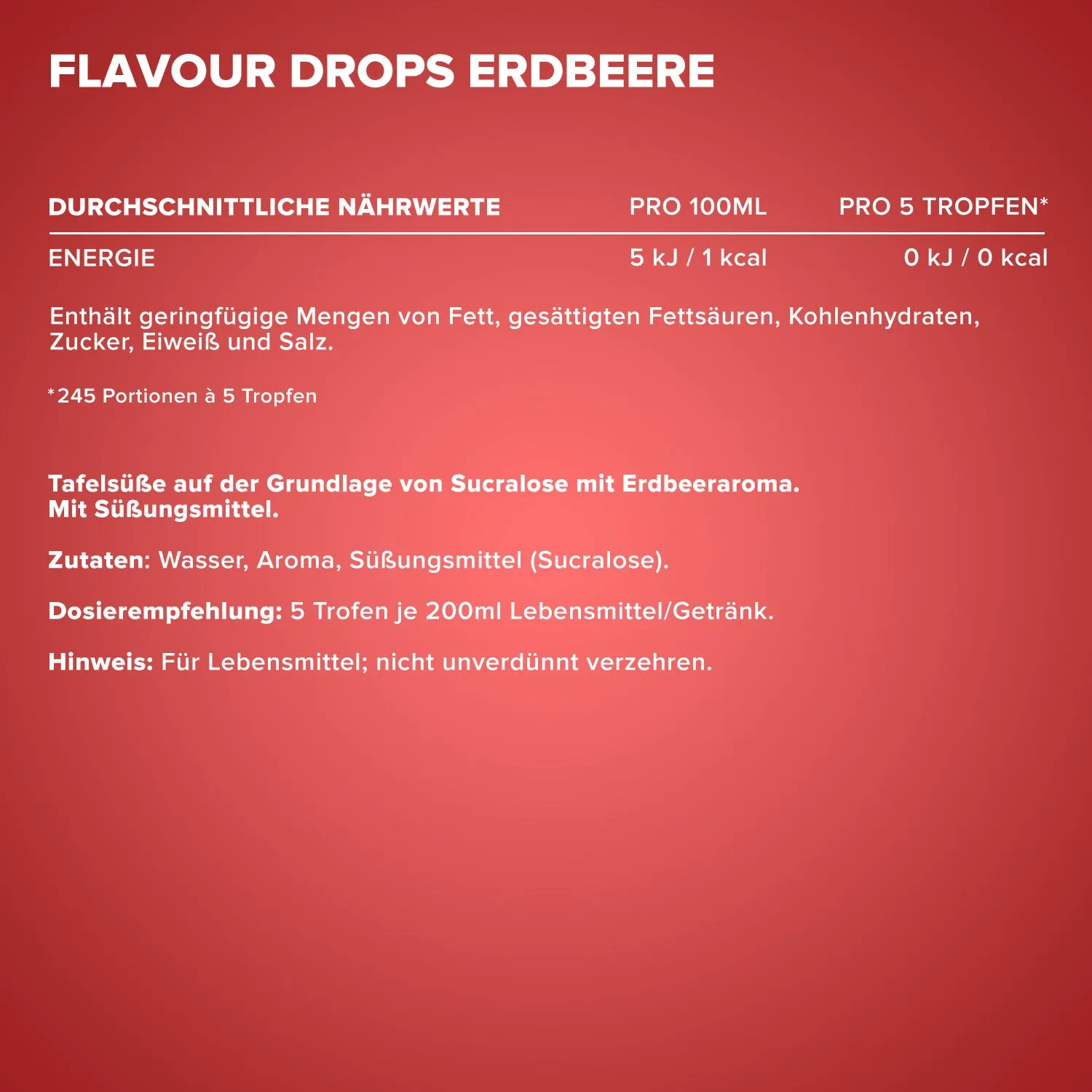 IronMaxx Flavour Drops Erdbeere 50ml zuckerfrei vegan