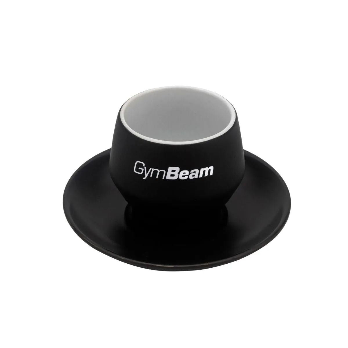 GymBeam Cappuccino Tasse Keramiktasse matt mit Untertasse