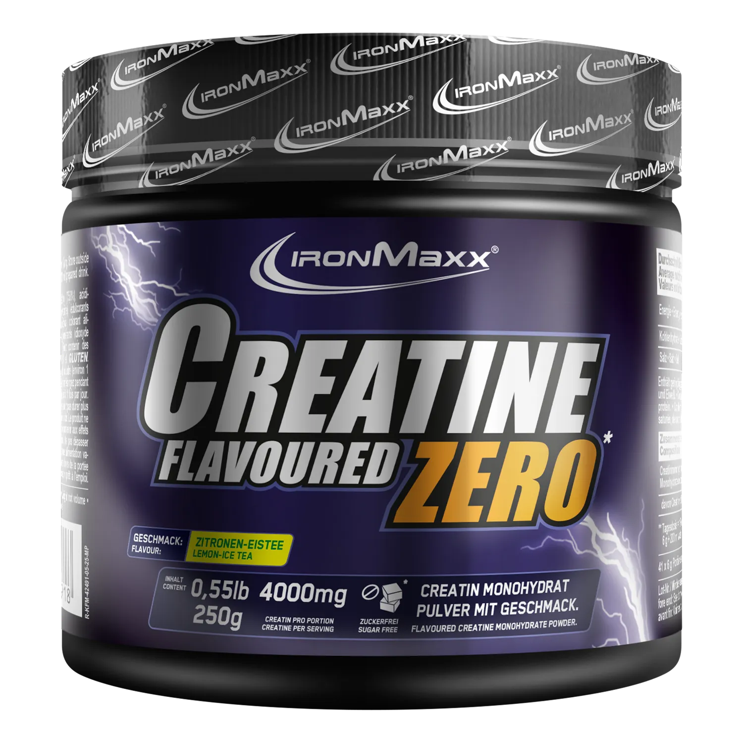 IronMaxx Creatine Flavoured Zero Kreatin Lemon Ice Tea 250g