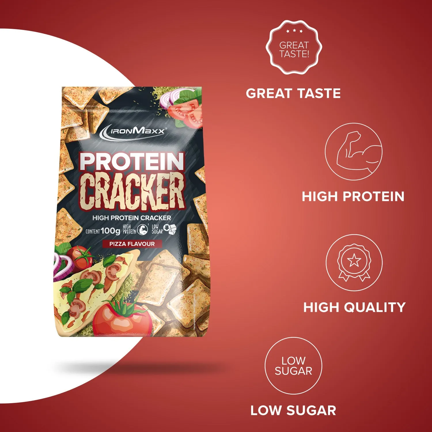 IronMaxx Protein Cracker Pizza 100g High Protein