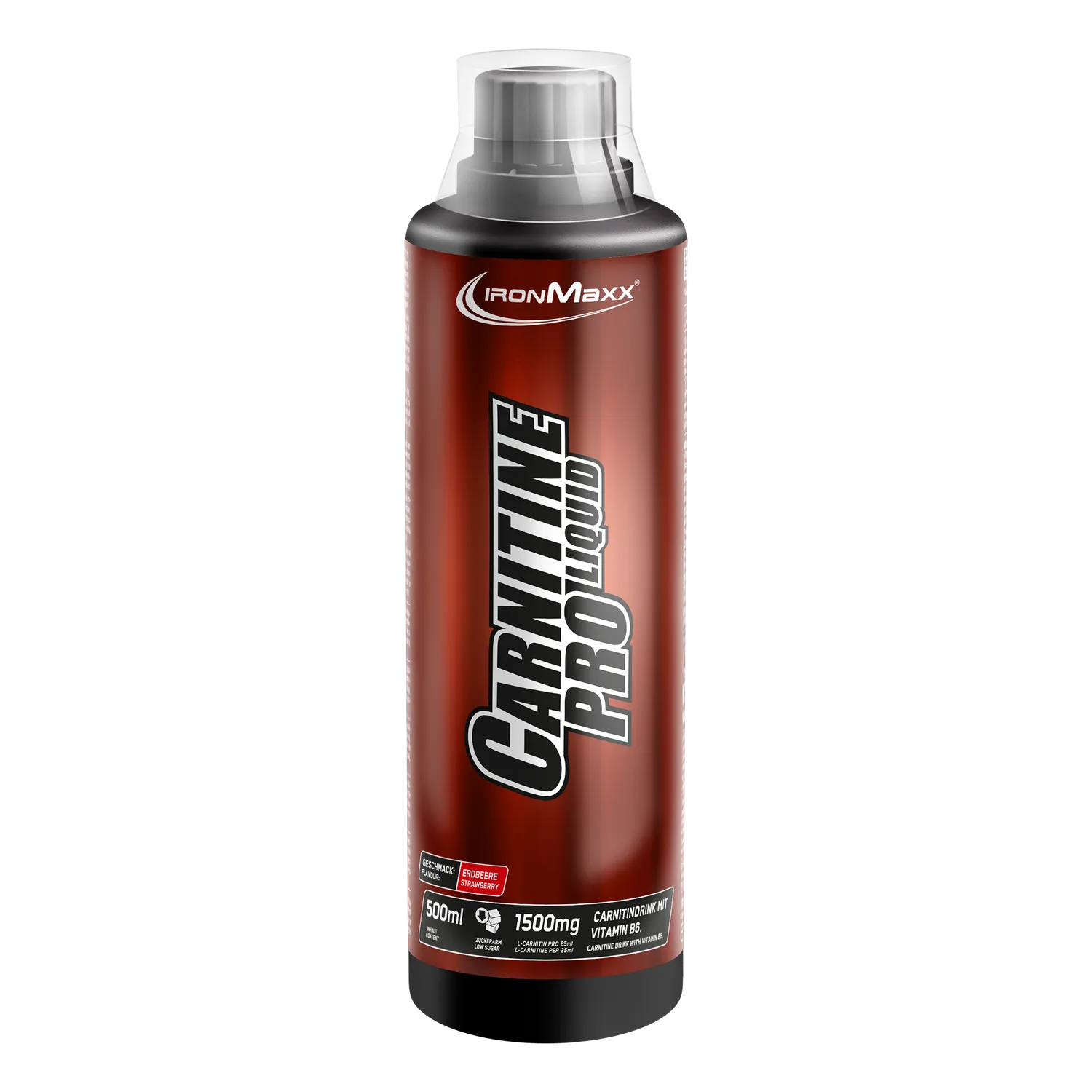 IronMaxx Carnitine Pro Liquid 500ml Erdbeere vegan