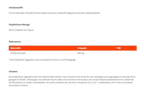 GymBeam Chondroitinsulfat Kapseln 800mg für Gelenke