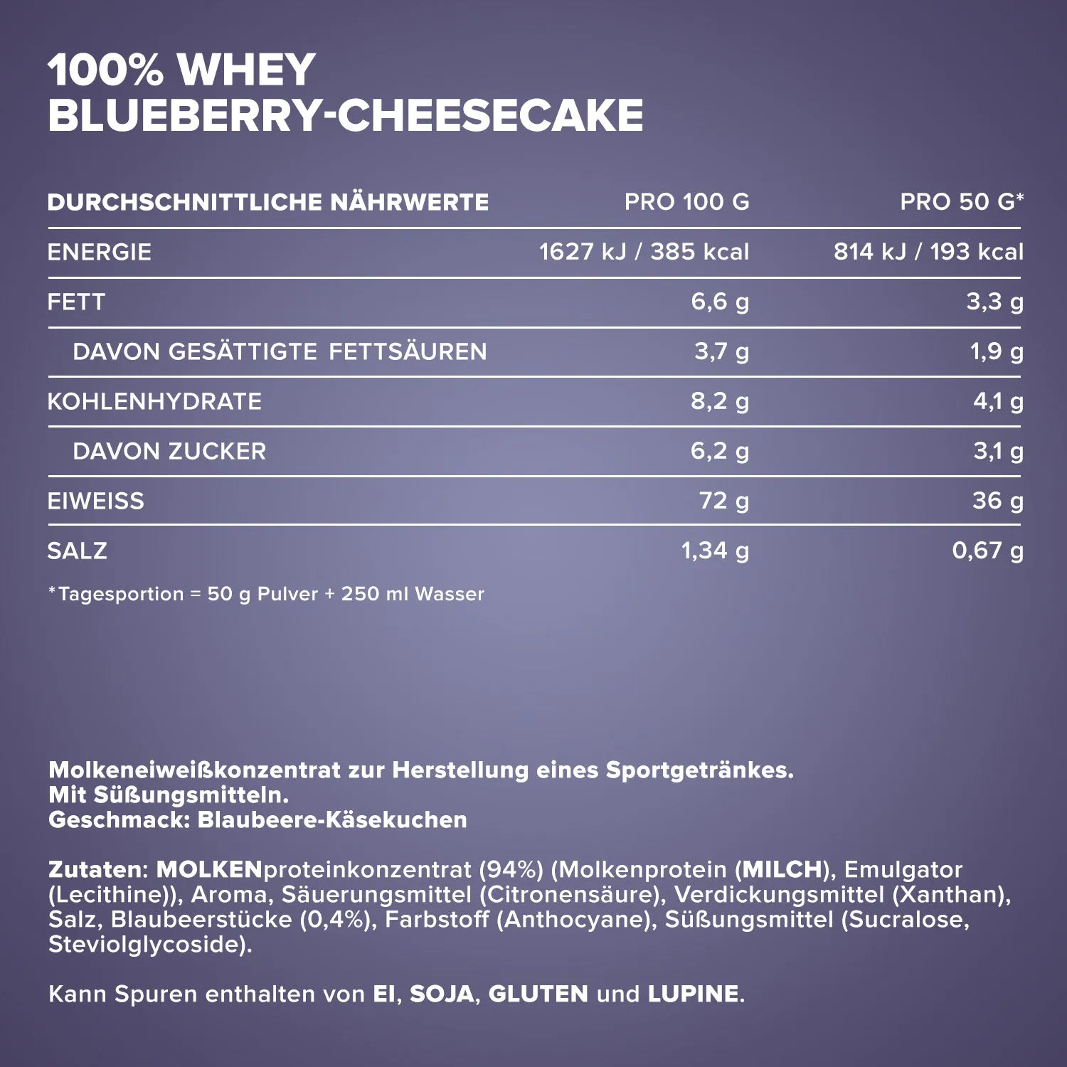 IronMaxx 100% Whey Protein Blueberry Cheesecake 500g