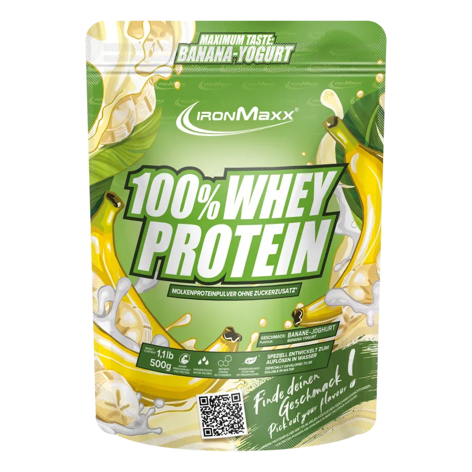 IronMaxx 100% Whey Protein Banane Yoghurt 500g zuckerfrei