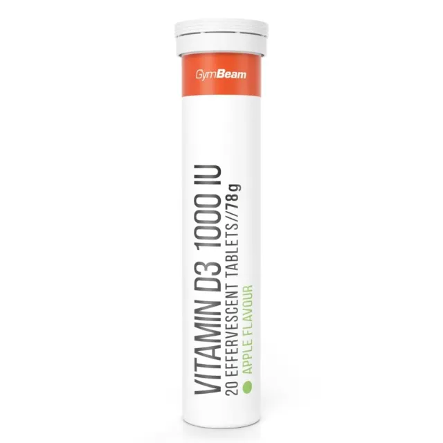 GymBeam Vitamin D3 Brausetabletten 1000 IE 20 Tabs Zitrone
