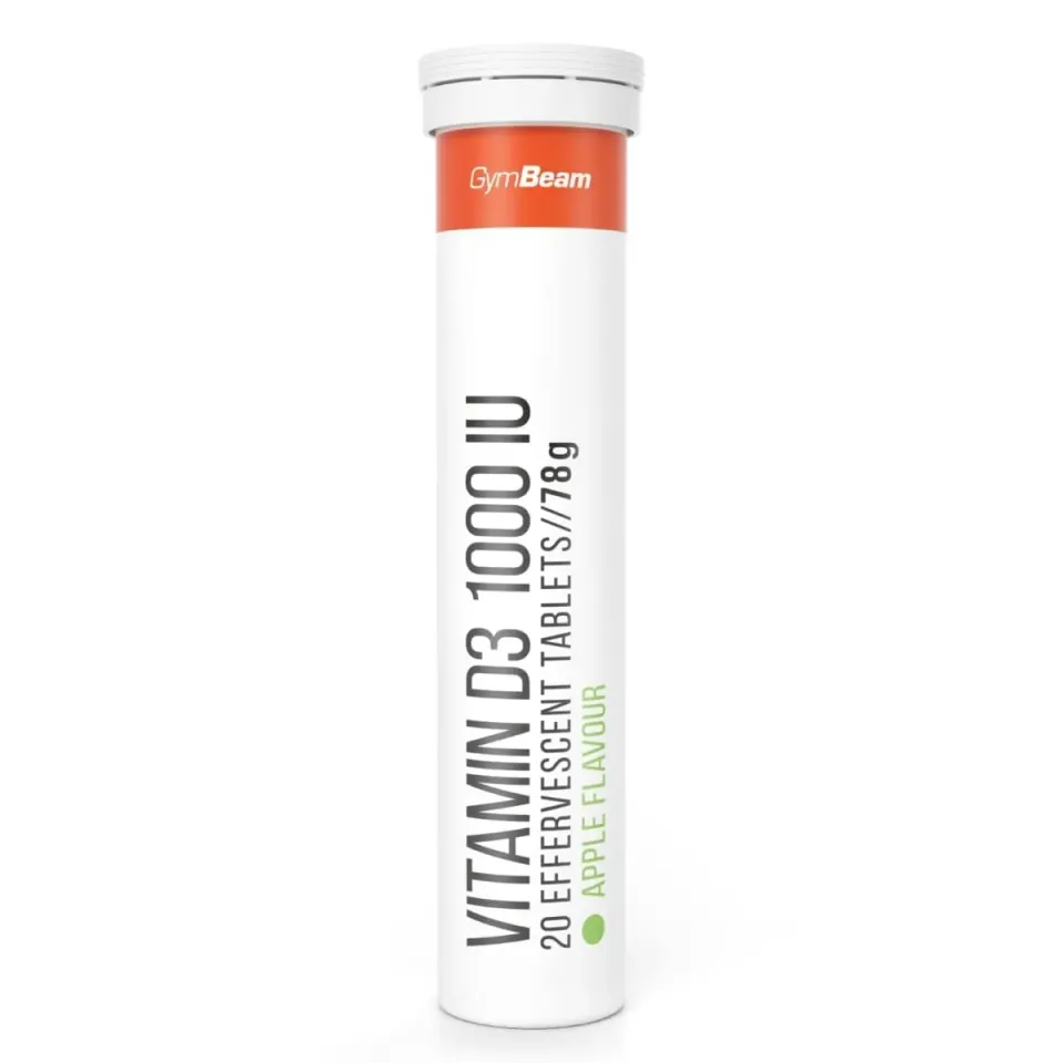 GymBeam Vitamin D3 Brausetabletten 1000 IE 20 Tabs Zitrone