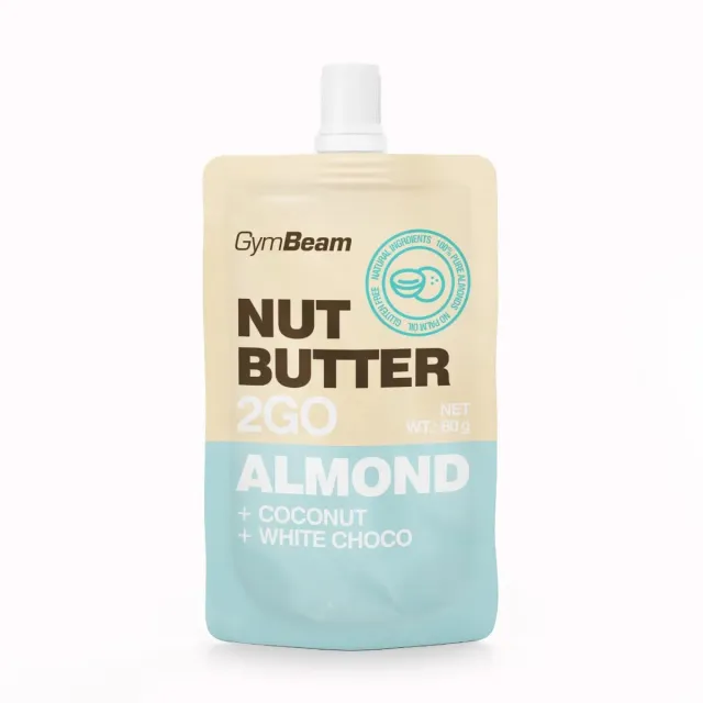 GymBeam 2GO Mandelbutter Kokos Mandelmus 45g weiße Schokolade