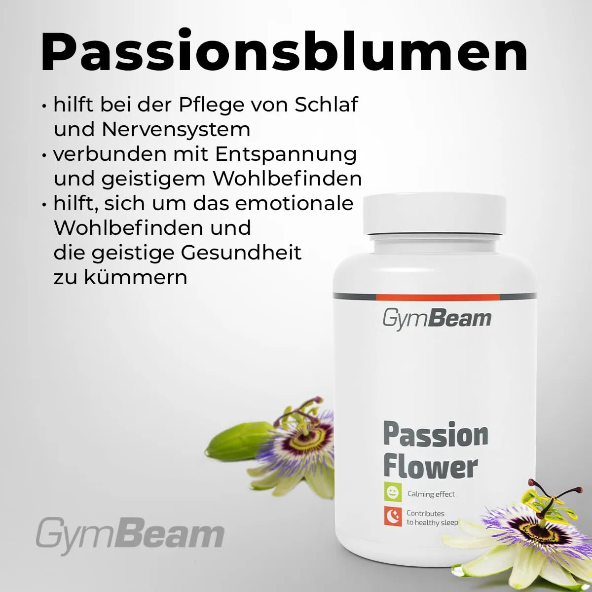 GymBeam Passionsblume Kapseln 90 Caps 15:1 Extrakt vegan