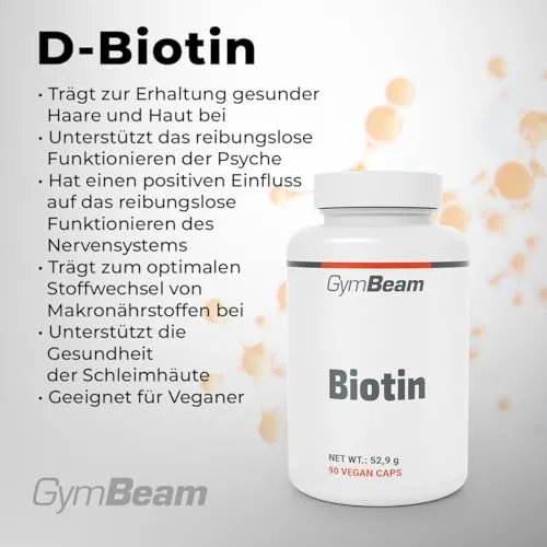 GymBeam Biotin Tabletten vegan für Haare Haut Nägel