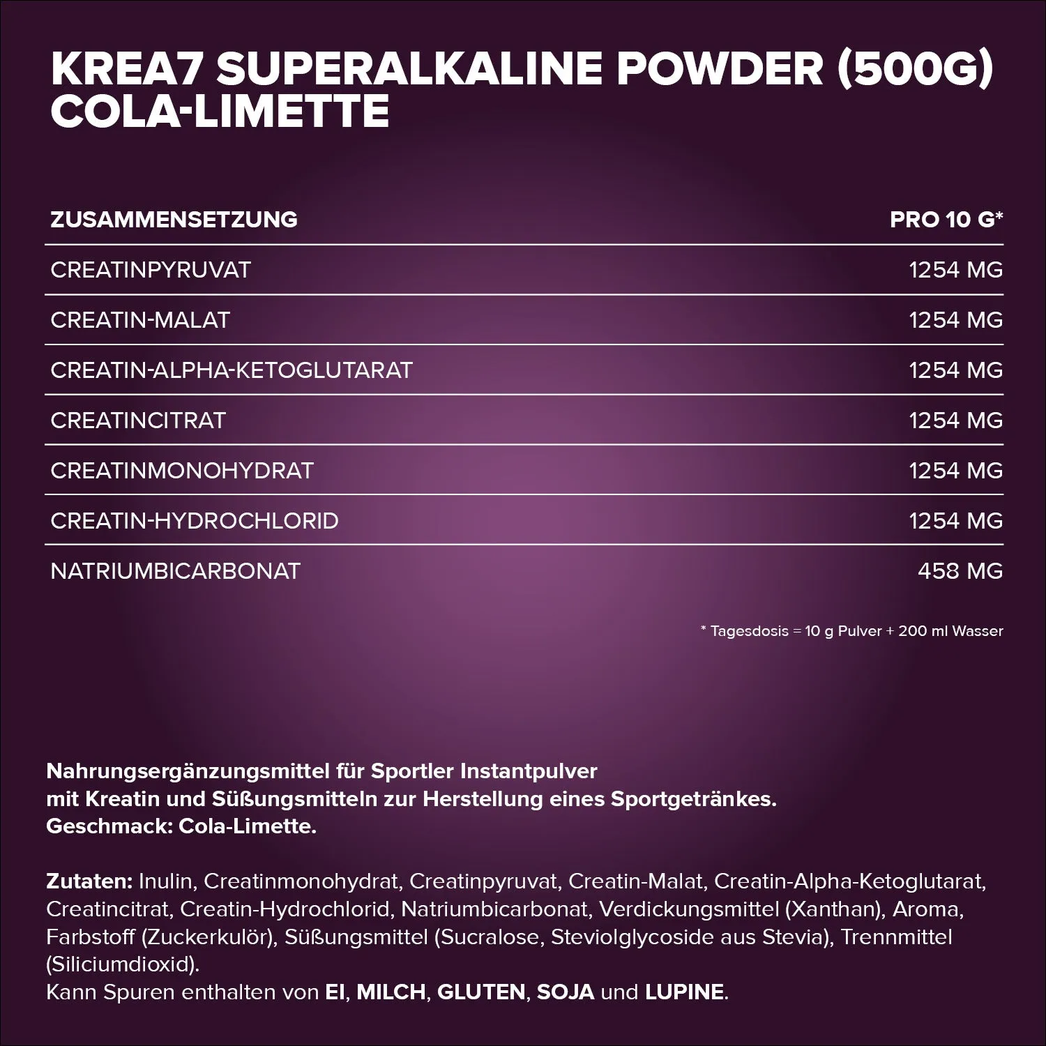 IronMaxx Krea7 Pulver 500 g Cola-Limette Kreatin