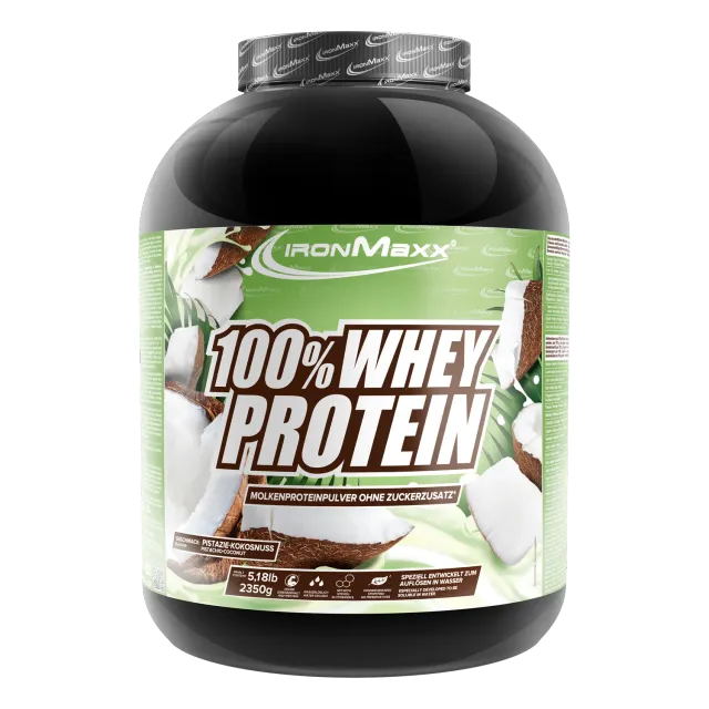 IronMaxx 100% Whey Protein Pulver 2350g Pistazie-Kokos zuckerfrei