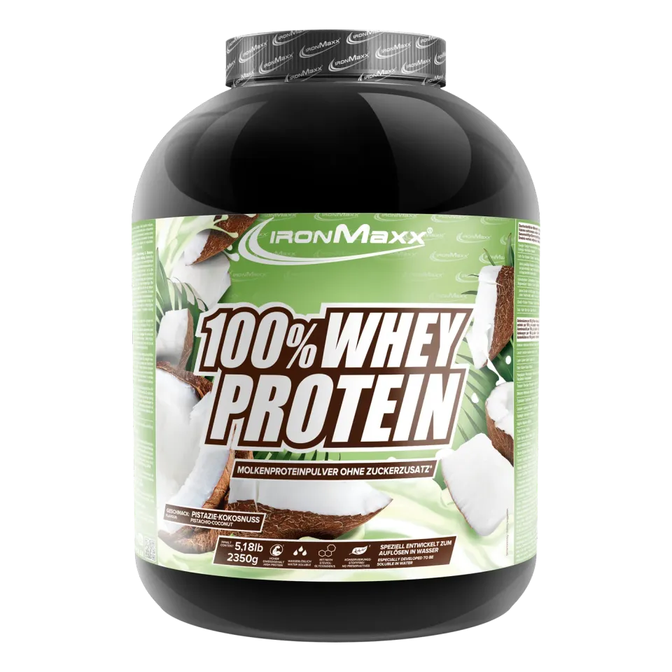IronMaxx 100% Whey Protein Pulver 2350g Pistazie-Kokos zuckerfrei