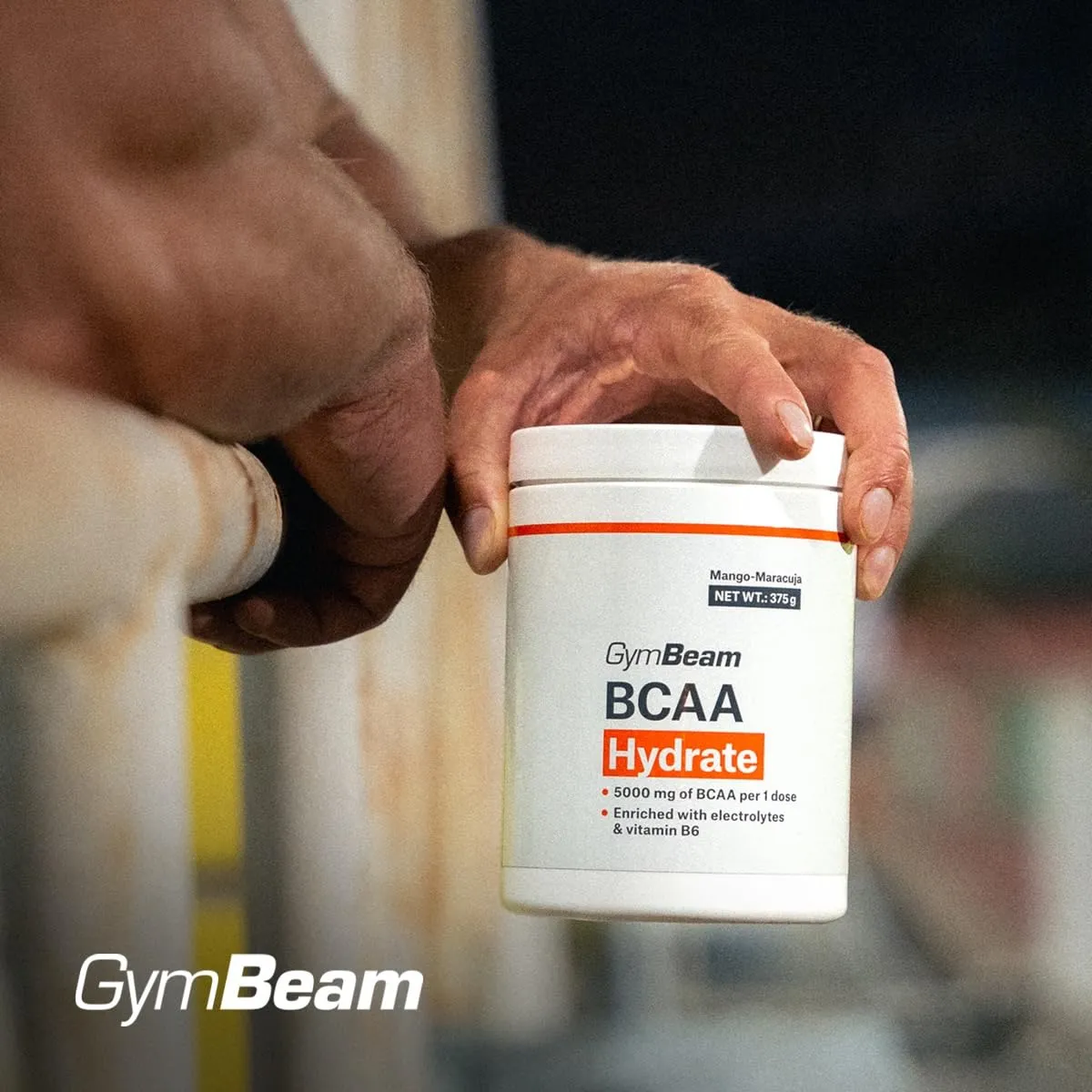GymBeam BCAA Hydrate Pulver Blaue Himbeere 375 g mit Elektrolyten