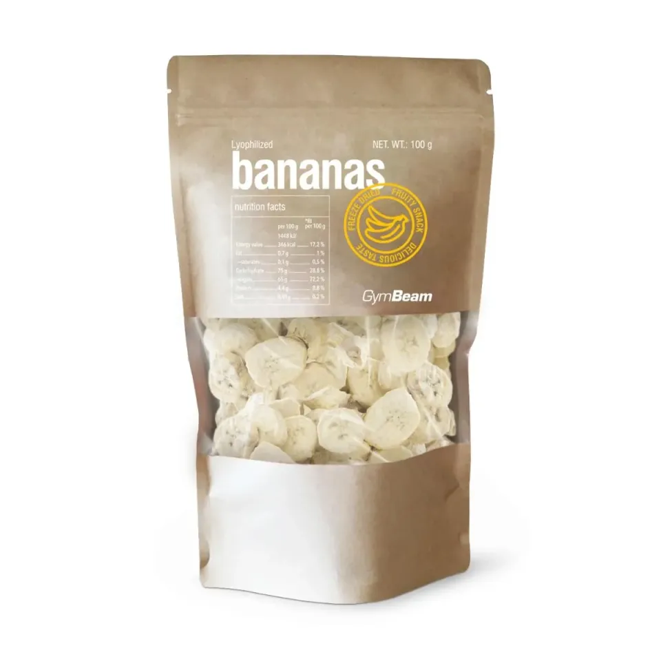 GymBeam gefriergetrocknete Bananen Snack 100g ohne Zuckerzusatz