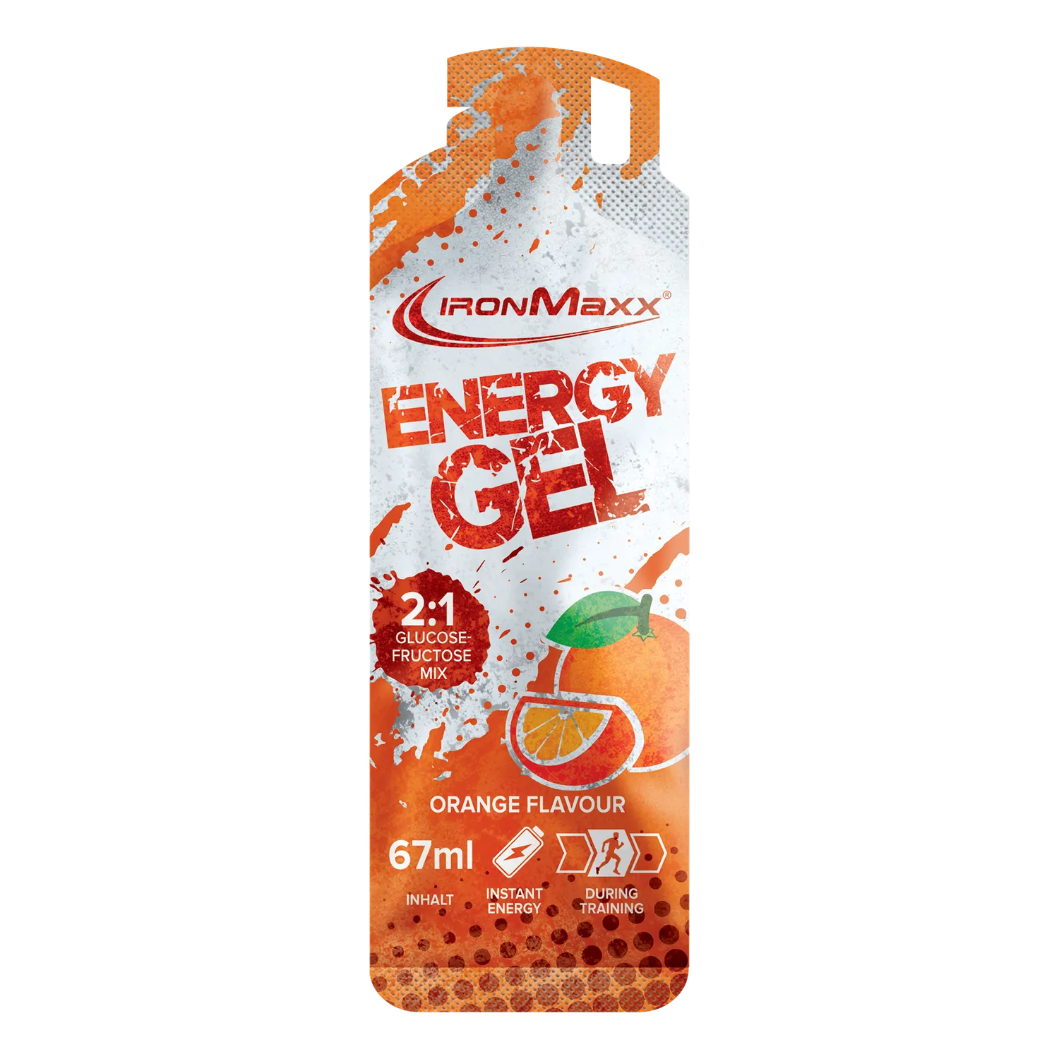 IronMaxx Hydro Energy Gel Orange 24x67ml kohlenhydratreich