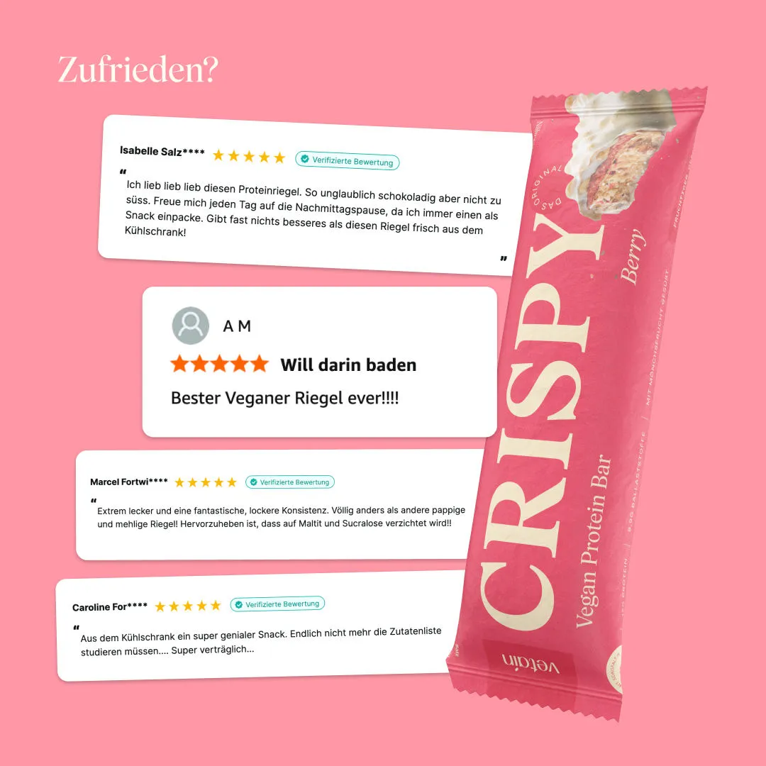 Vetain Crispy Proteinriegel Berry 12er Pack vegan