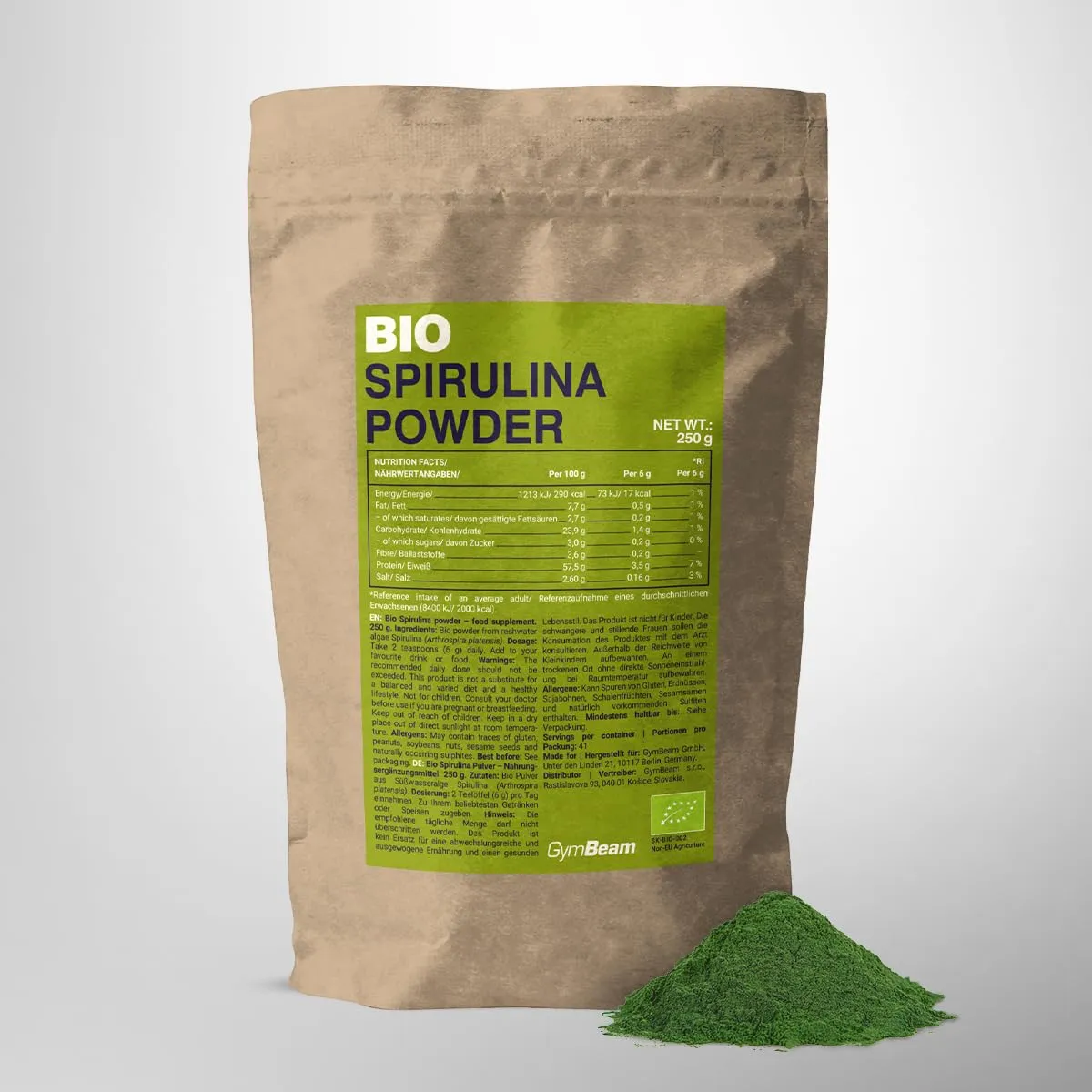 GymBeam Bio Spirulina Pulver 250g vegan