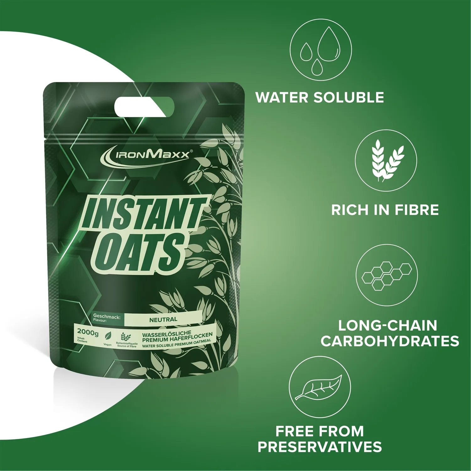 IronMaxx Instant Oats Neutral Haferpulver 2000g