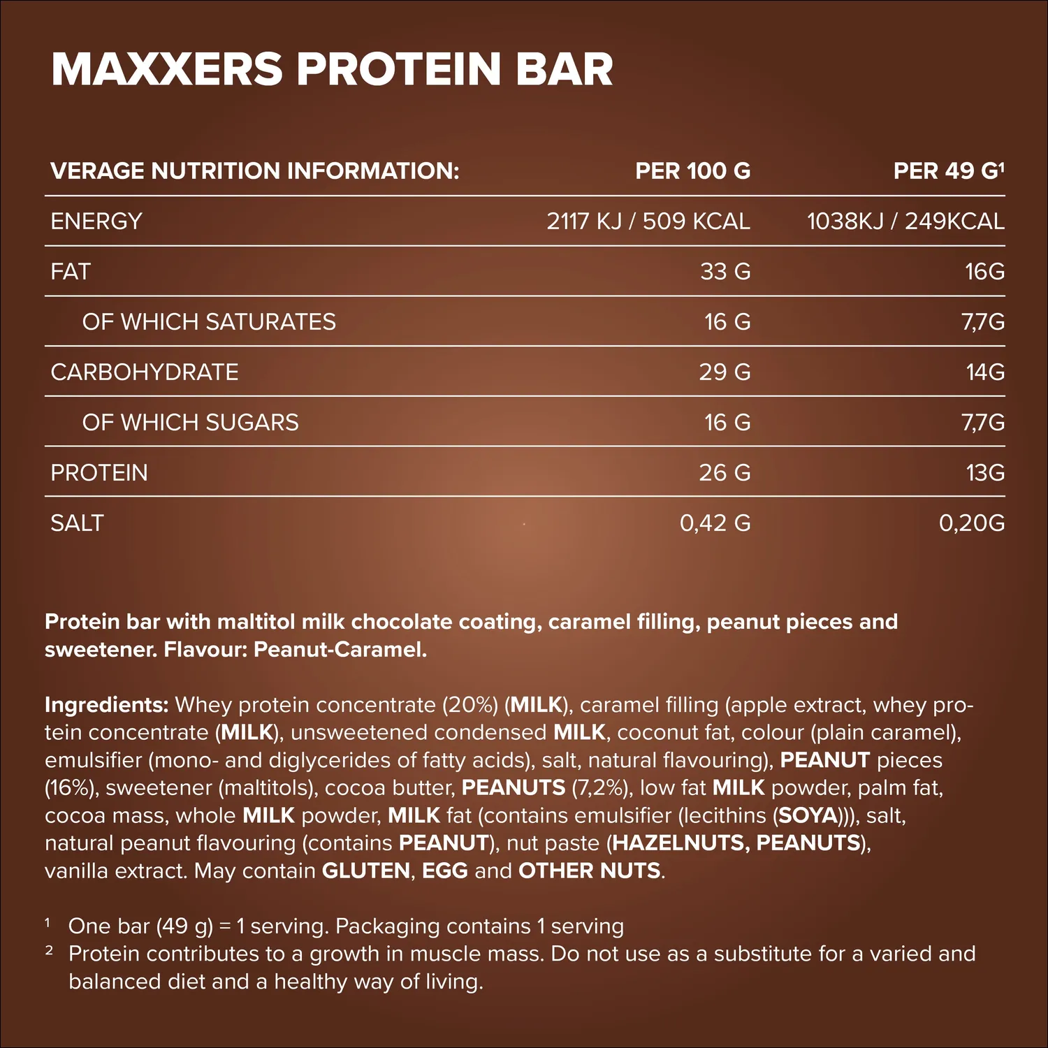 IronMaxx Maxxers Proteinriegel 49g Peanut Caramel ohne Zucker