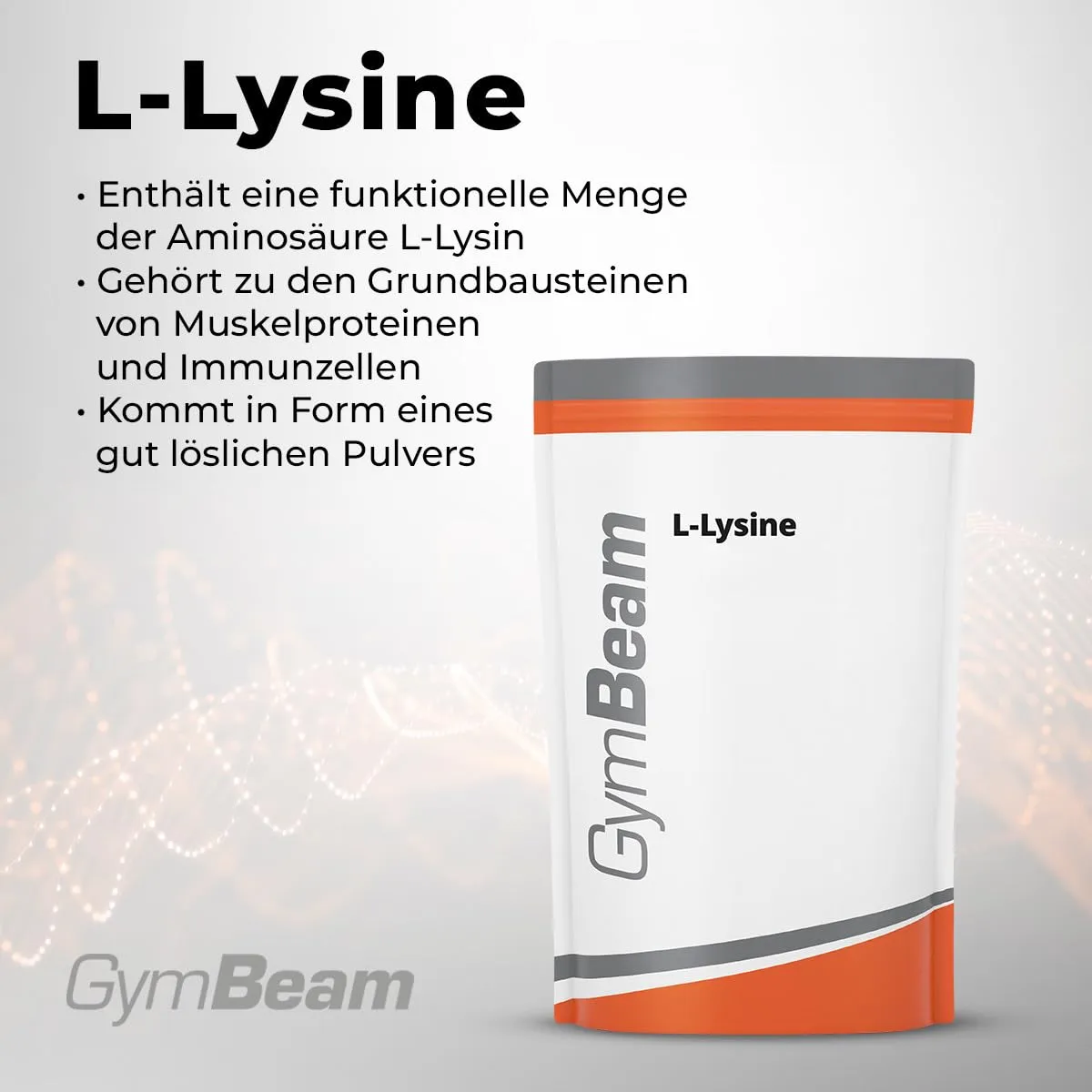GymBeam L-Lysin Pulver 250 g hochlöslich Aminosäure