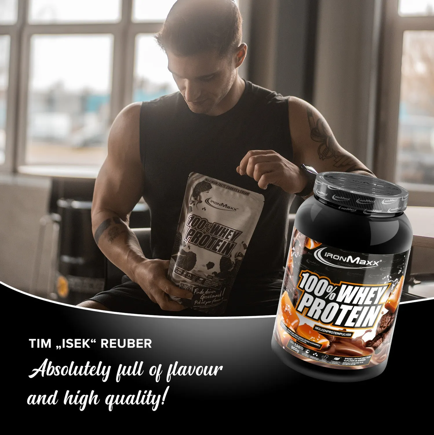 IronMaxx 100% Whey Protein Dark Cookies Salted Caramel 900g