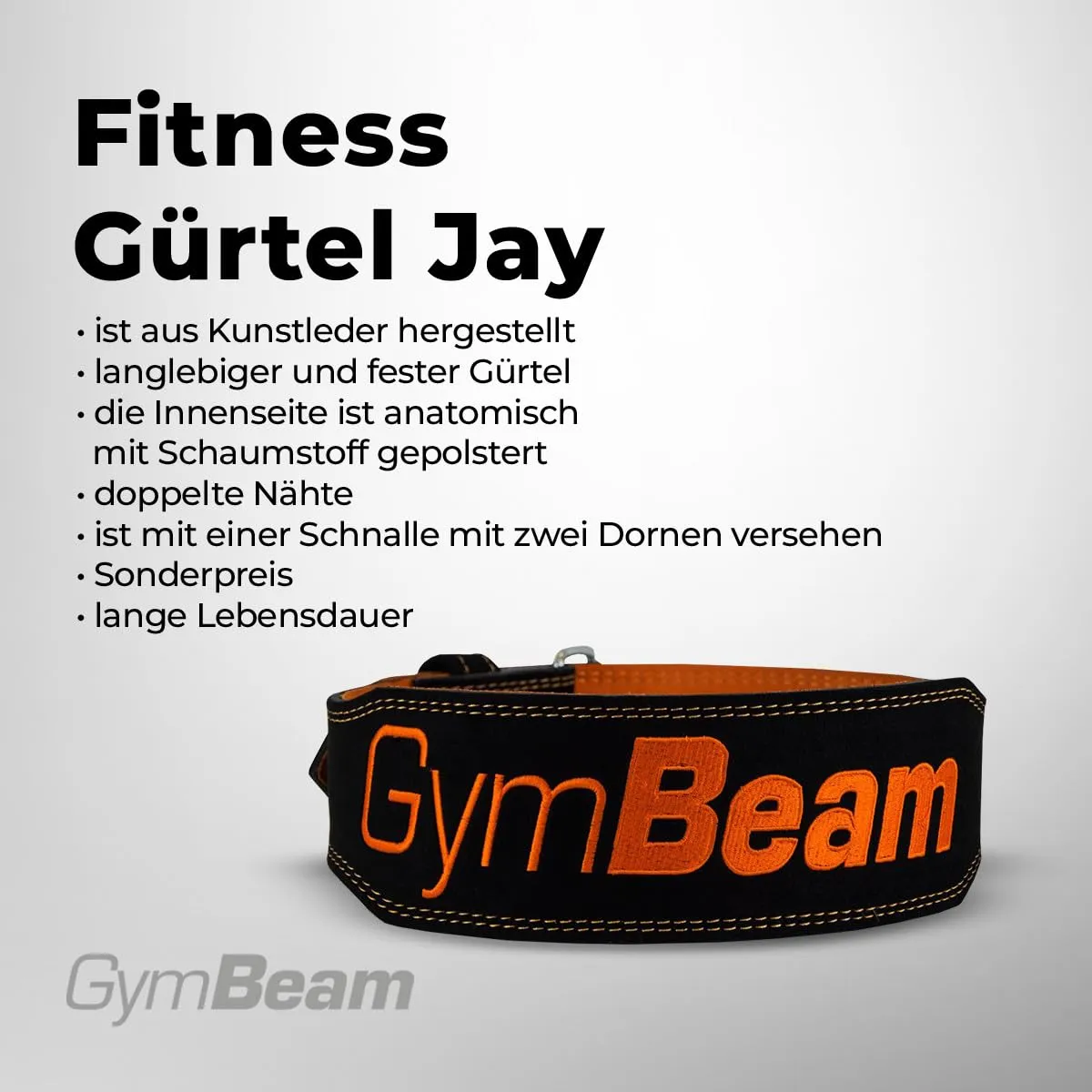 GymBeam Jay Fitnessgürtel XXL Kunstleder gepolstert