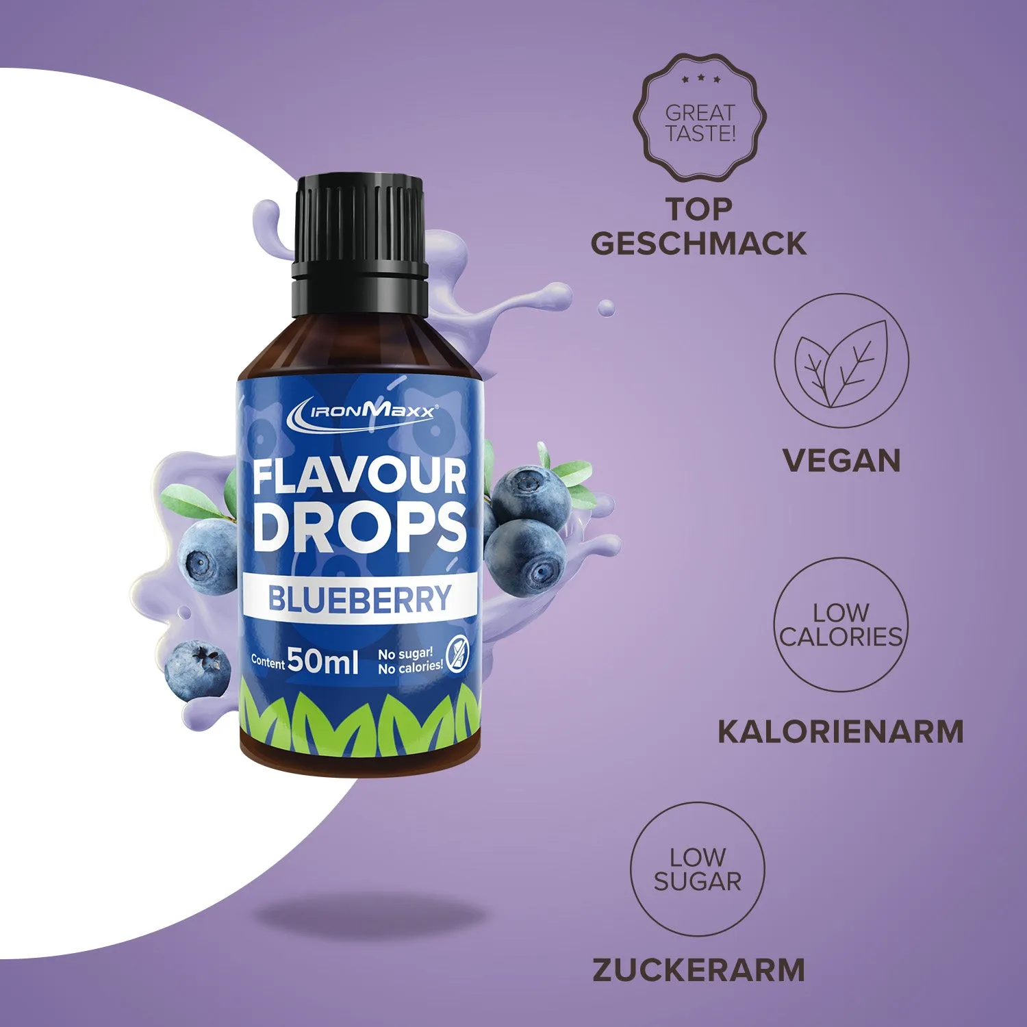 IronMaxx Flavour Drops 50ml Blaubeere ohne Zucker