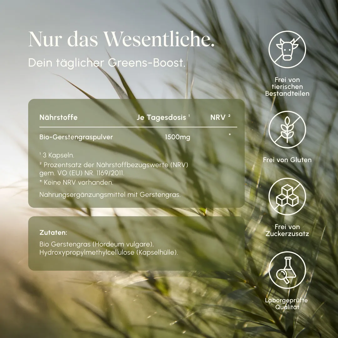 Vetain Bio Gerstengras Kapseln 180 Stück pur vegan