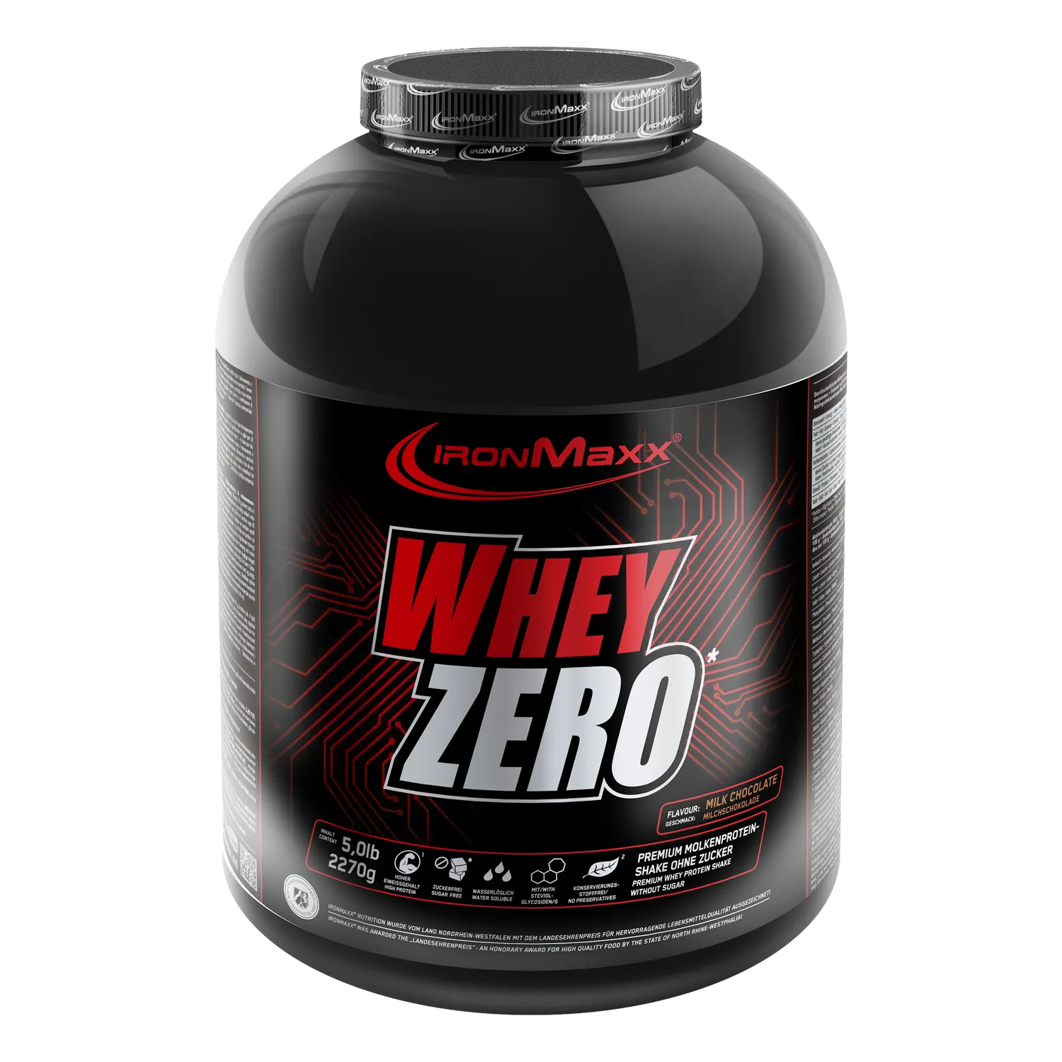 IronMaxx Whey Zero Proteinpulver Milchschokolade 2270g zuckerfrei