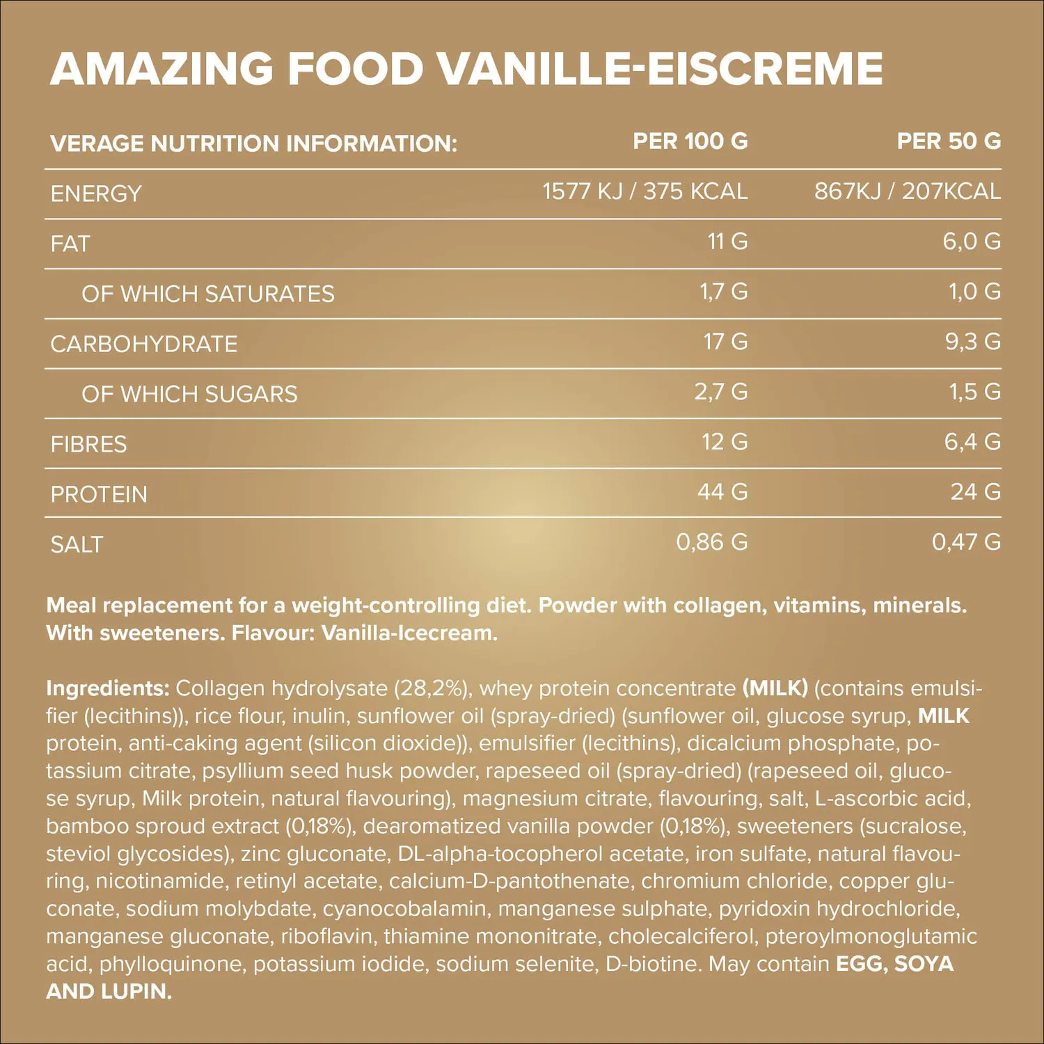 IronMaxx Amazing Food Pulver 330g Vanilla Ice Cream Diät
