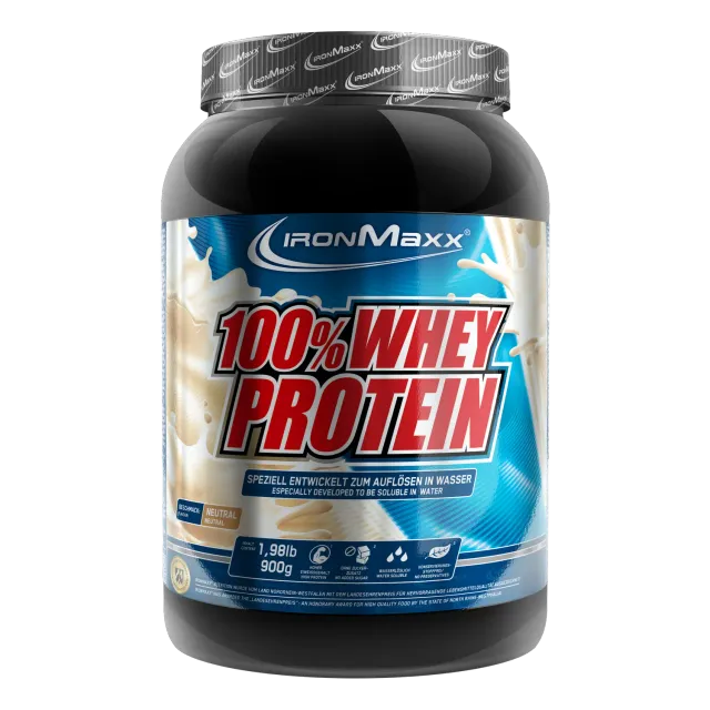 IronMaxx 100% Whey Protein Pulver Neutral 900g vielseitig