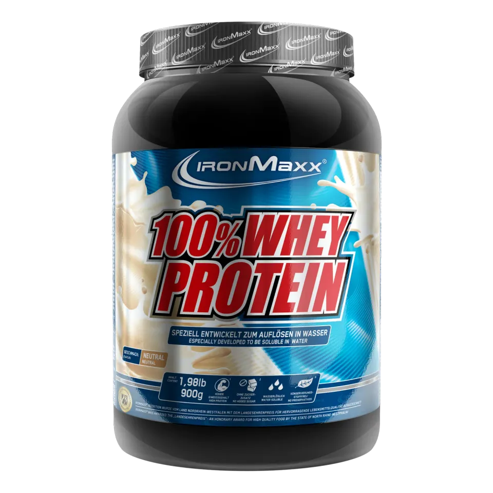 IronMaxx 100% Whey Protein Pulver Neutral 900g vielseitig