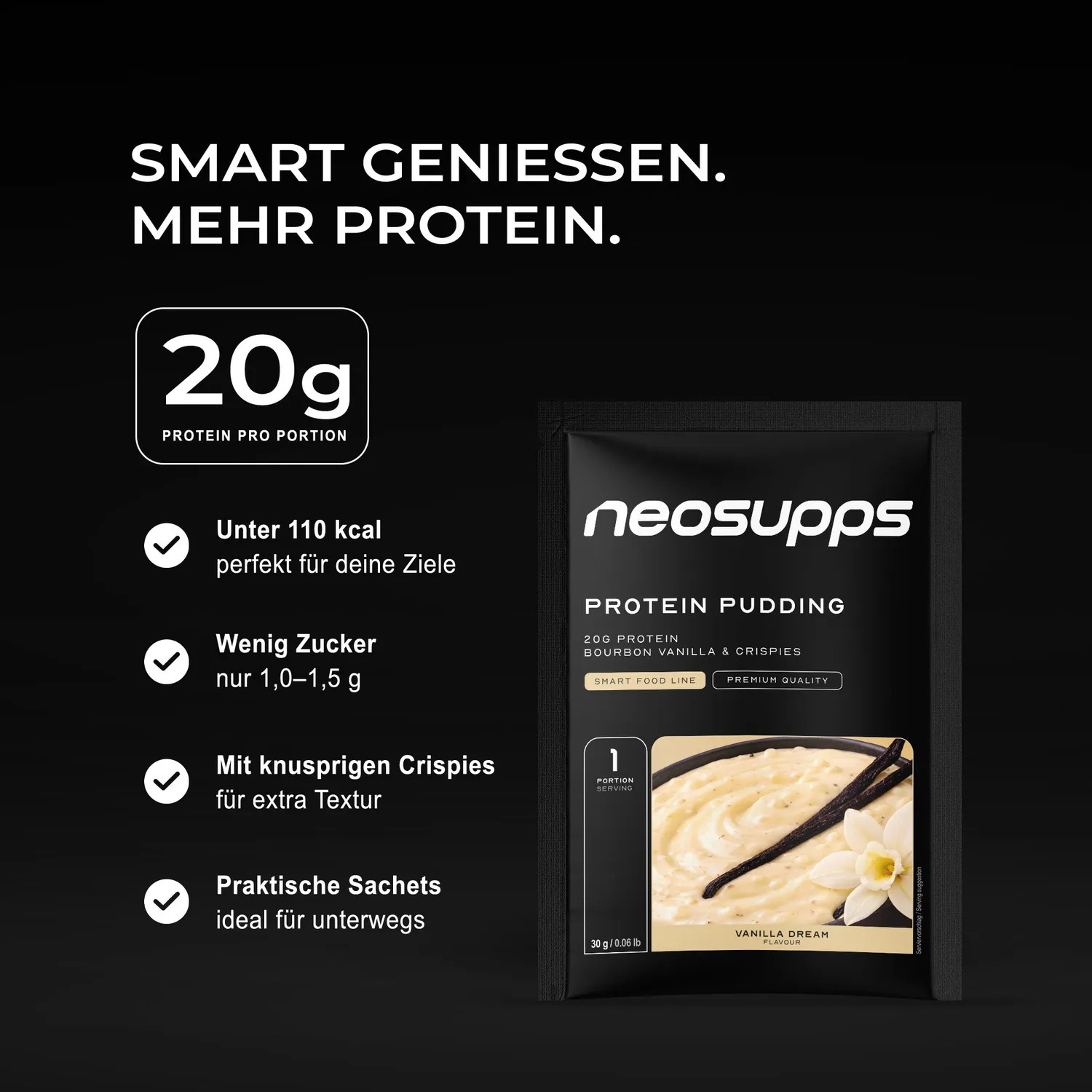 Neosupps Protein Pudding Vanilla Dream 15x30g zuckerarm