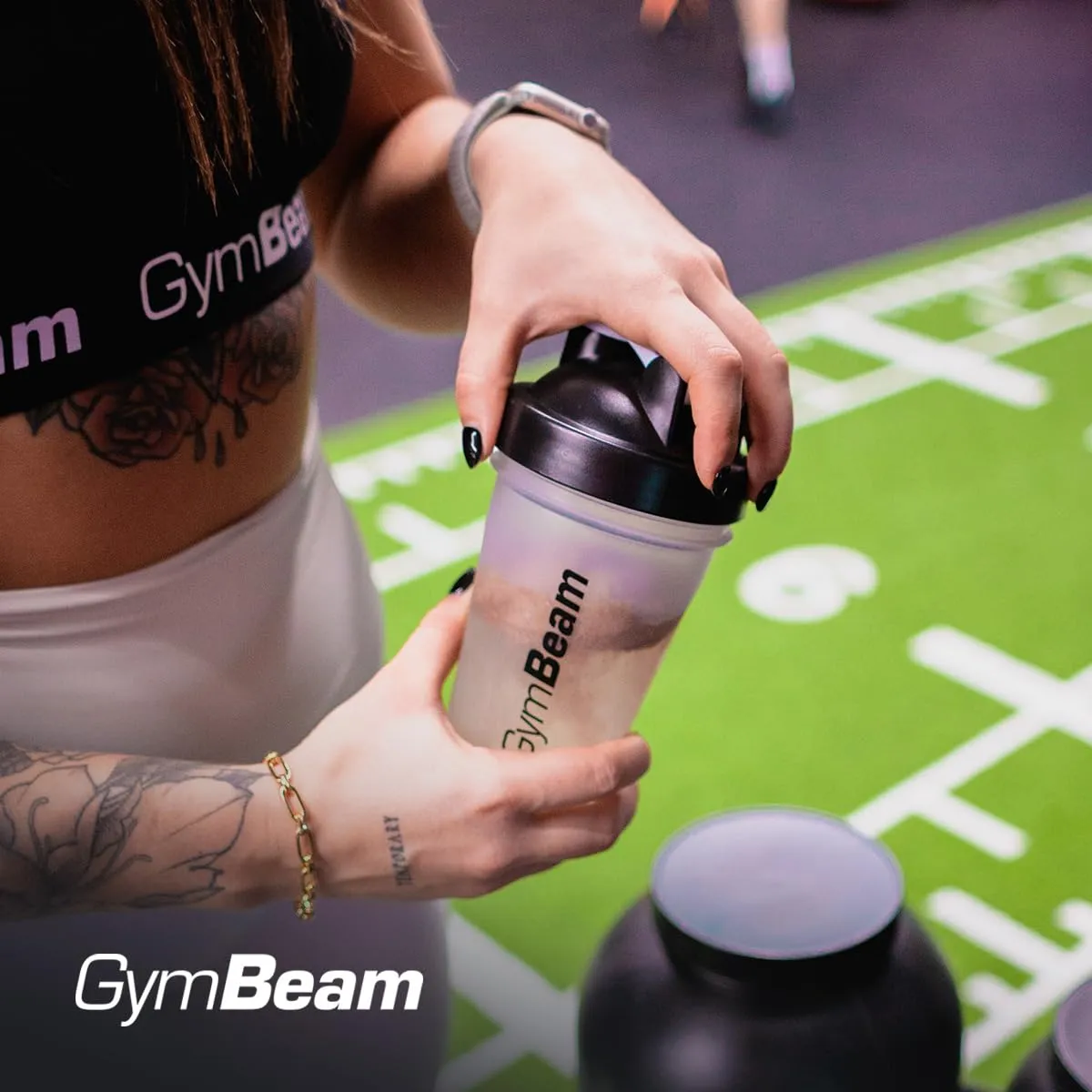GymBeam Protein Shaker 400ml Transparent mit Spirale