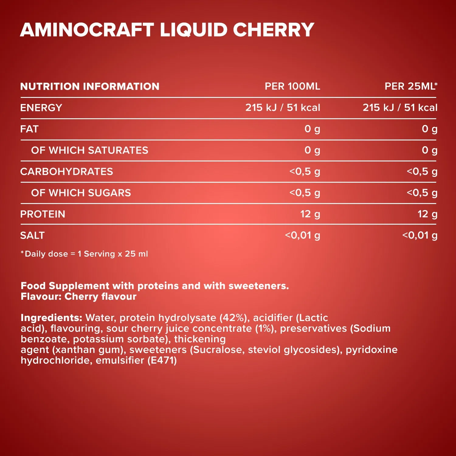 IronMaxx AminoCraft Liquid Aminos Kirsche 1000ml mit BCAA