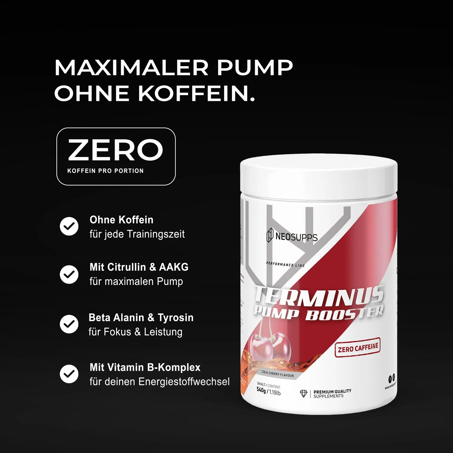 Neosupps Terminus PUMP Booster 540g Cola Cherry Citrullin