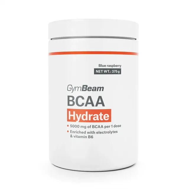 GymBeam BCAA Hydrate Pulver Blaue Himbeere 375 g mit Elektrolyten