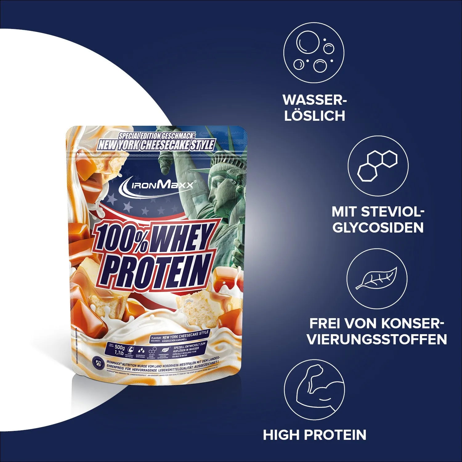 IronMaxx 100% Whey Protein Pulver 500g New York Cheesecake
