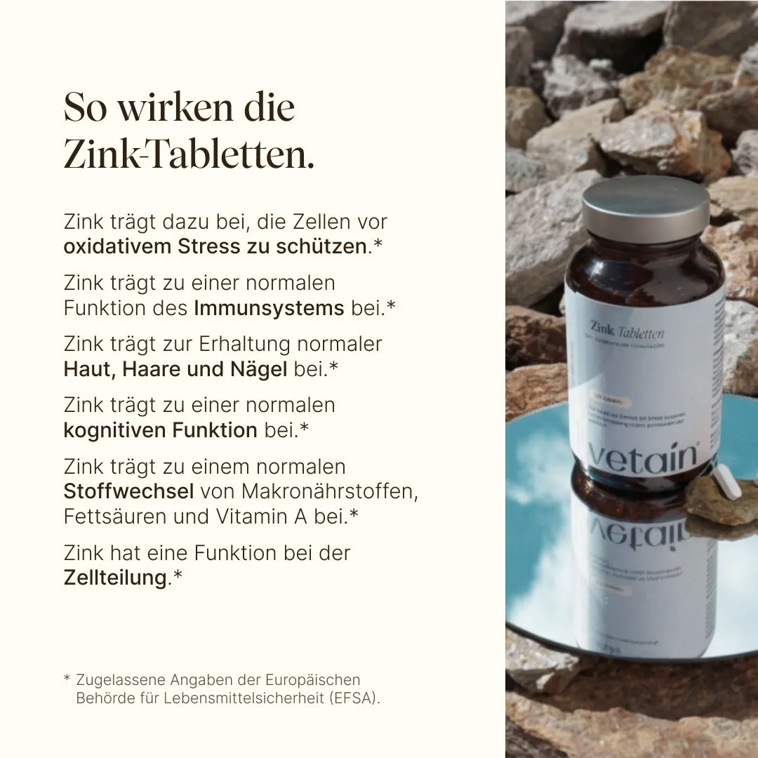 Vetain Zinkbisglycinat 25 mg hochdosiert Tabletten 365 Stück vegan
