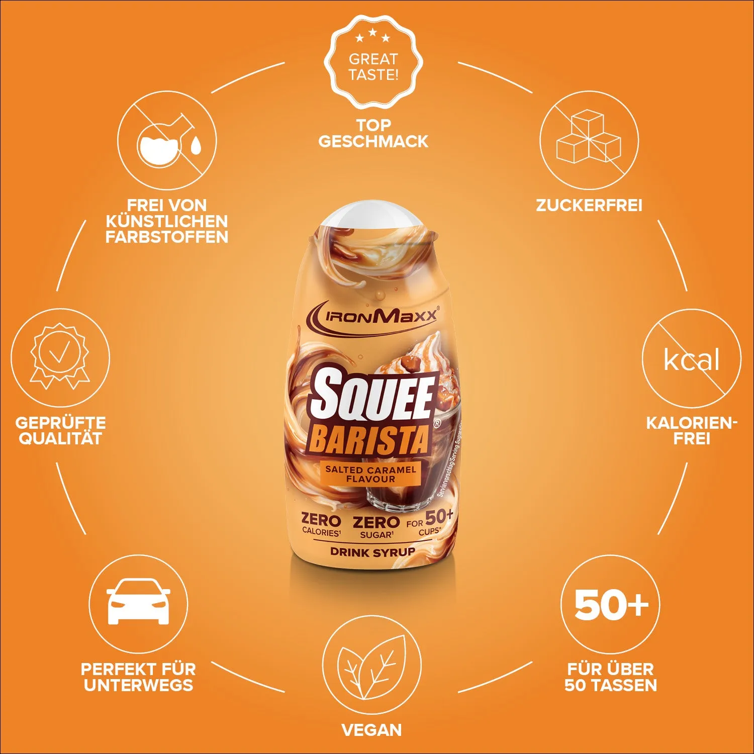 IronMaxx SqueeZero SqueeBarista Sirup 65ml Salted Caramel zuckerfrei