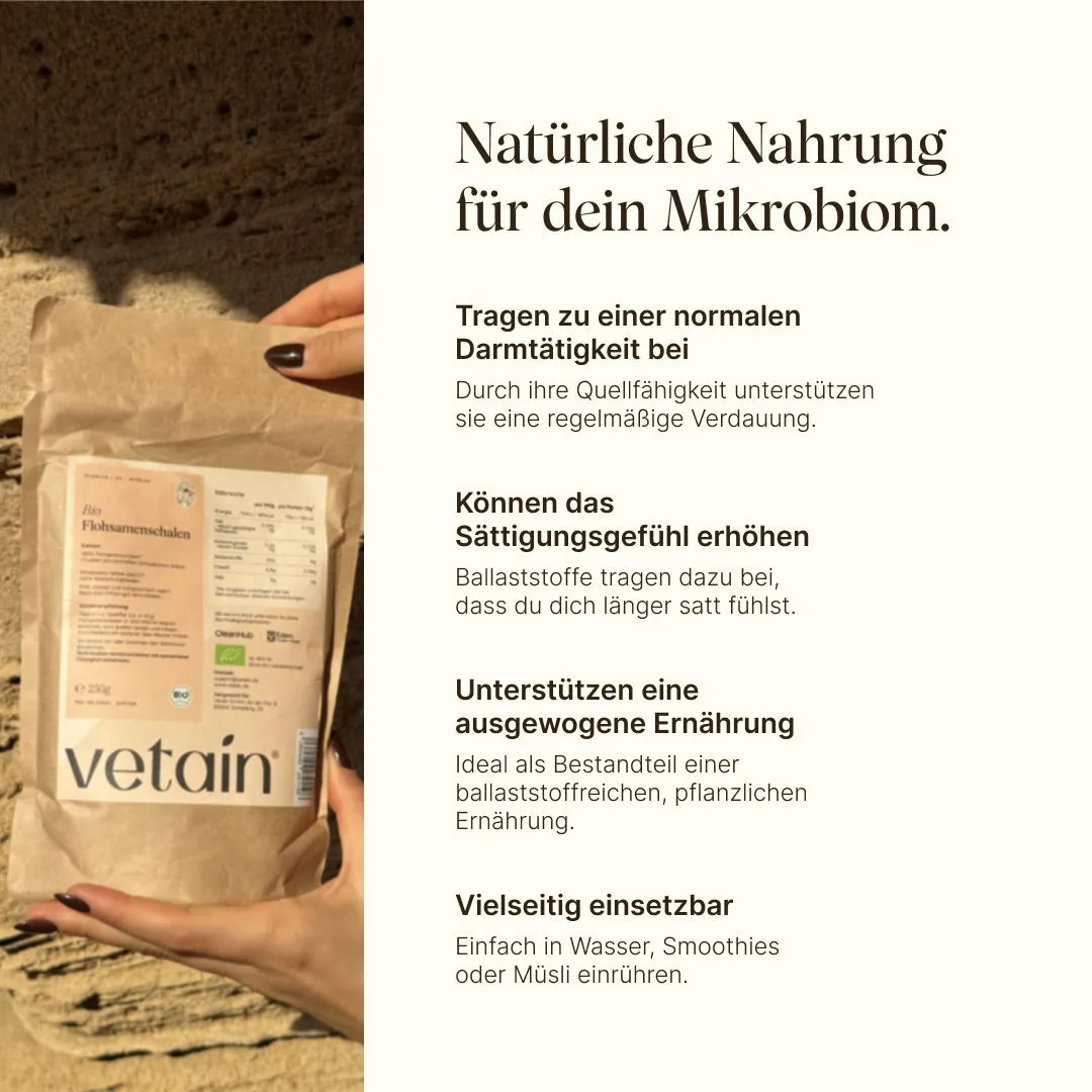 Vetain Bio-Flohsamenschalen Ballaststoffe 250g bio